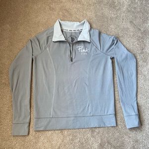 PINK Victoria’s Secret Yoga Grey Quarter Zip size small